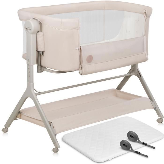 Lit bébé cododo 3en1 LIONELO Leonie Plus - Berceau - Réglable en hauteur et inclinaison - Matelas haute densité - Beige Lit bébé cododo 3en1 LIONELO Leonie Plus - Berceau - Réglable en hauteur et inclinaison - Matelas haute densité - Beige