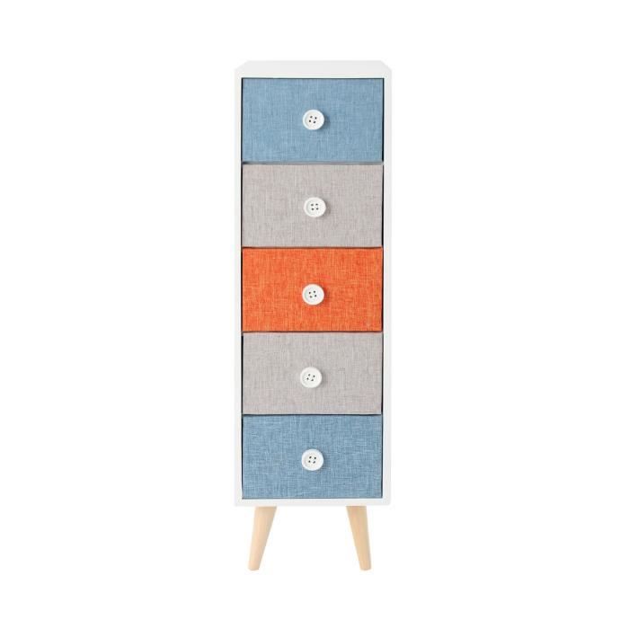 rebecca mobili dresser chest of drawers 5-drawer modern wooden fabric for children's rooms
