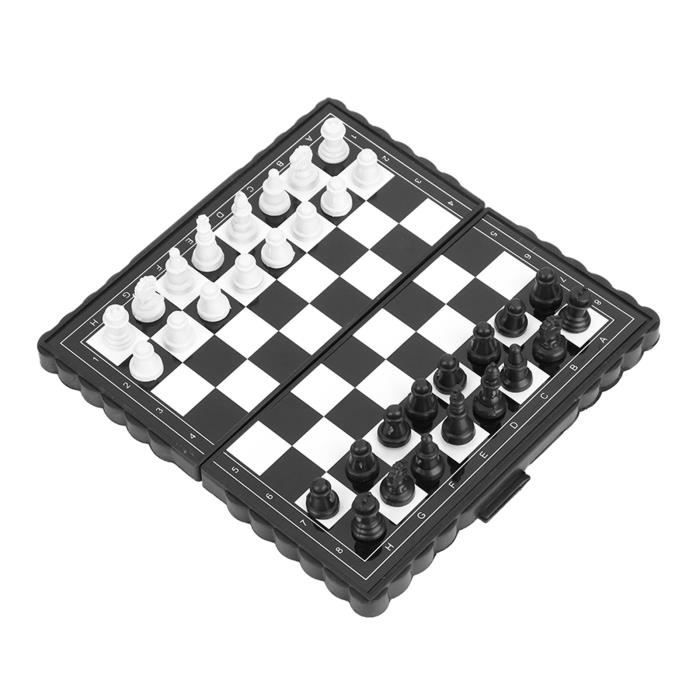 Jeu d'échecs, Jeu d'échecs Magnétique en Plastique et en Caoutchouc avec Sac de Rangement, Jeux d'échecs pour la Compétition