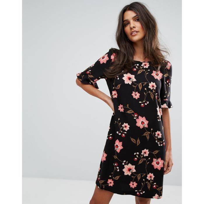 robe droite à fleurs