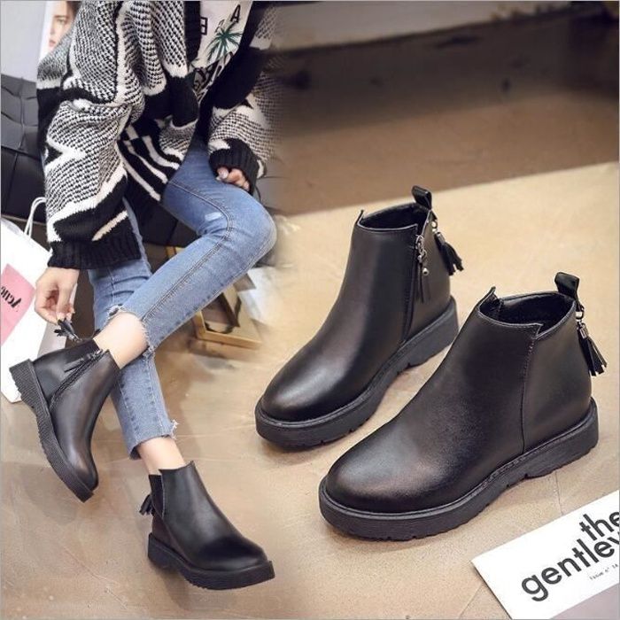 bottes femme cuir plates