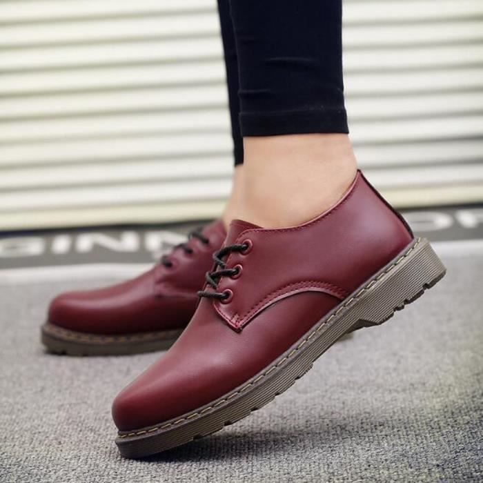 chaussures cuir rouge homme