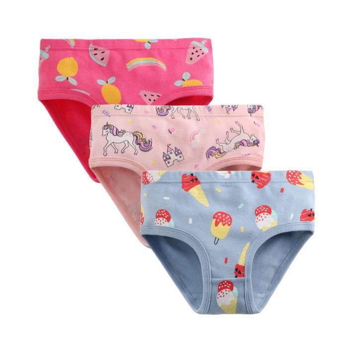 Enfants Filles Culotte 3 Pièces Vêtements Fille Slip 100% Coton