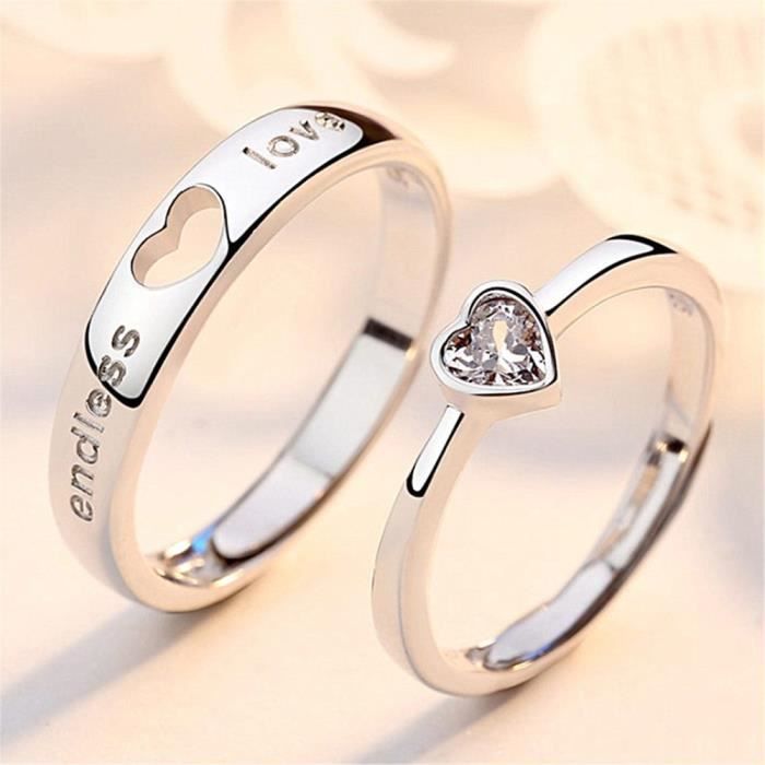 Bague Ouverte Ajustable,Couples Bague De Promesse,Bagues Assorties Lui