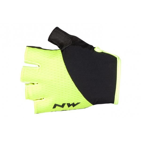 gants de cyclisme northwave fast - jaune - homme - taille 2xl - paume en silicone et coussinet en gel