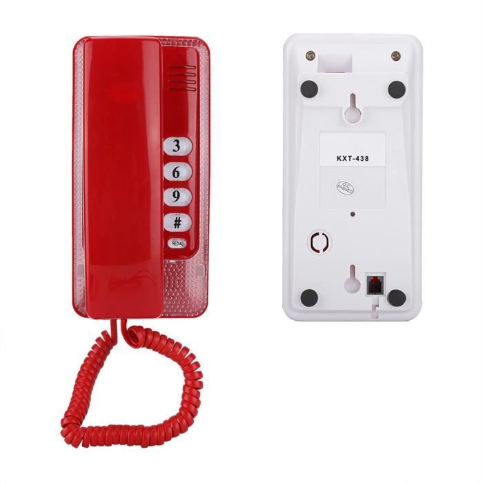 Téléphone Fixe Mural Basique Noir – Alimenté Par Ligne, Fonctions Flash & Sourdine, Sans Caller ID, Simple & Économe