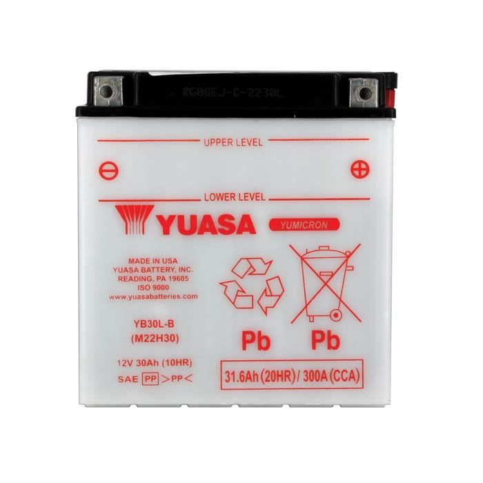 YUASA - Batterie moto YB30L-B L 168mm W 132mm H 176mm