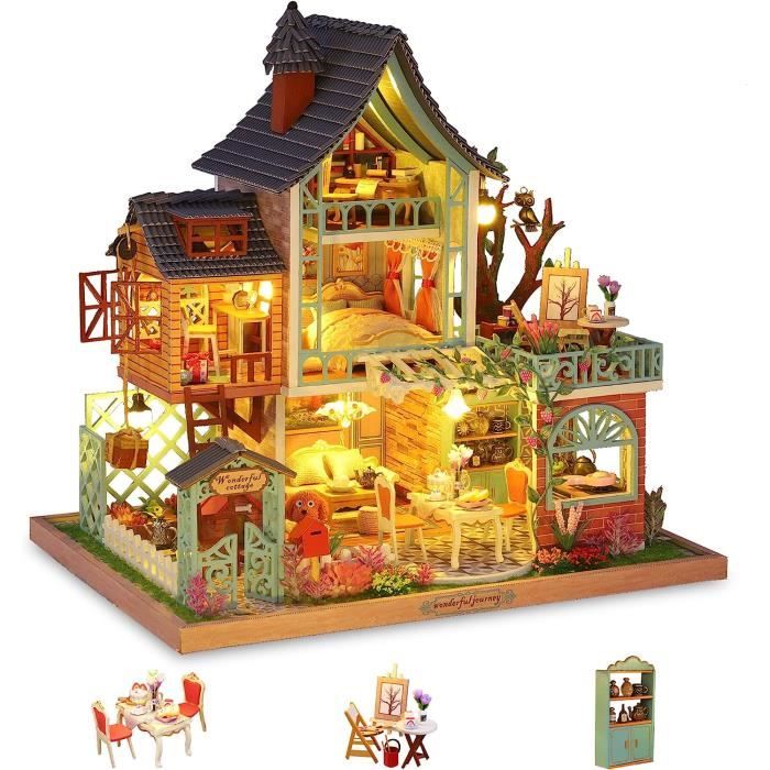 Cuteefun Maquette Maison Miniature pour Adulte à Construire, DIY Maison