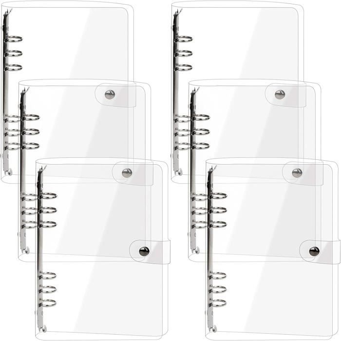 NatSumeBasics Classeur A5 Transparent Or Rose à 6 Anneaux De 17,8 X 22,9 Cm, Classeurs Budgétaires Rechargeables, Coque De Protection En PVC Souple Pour Ordinateur Portable, Accessoires, Fournitures