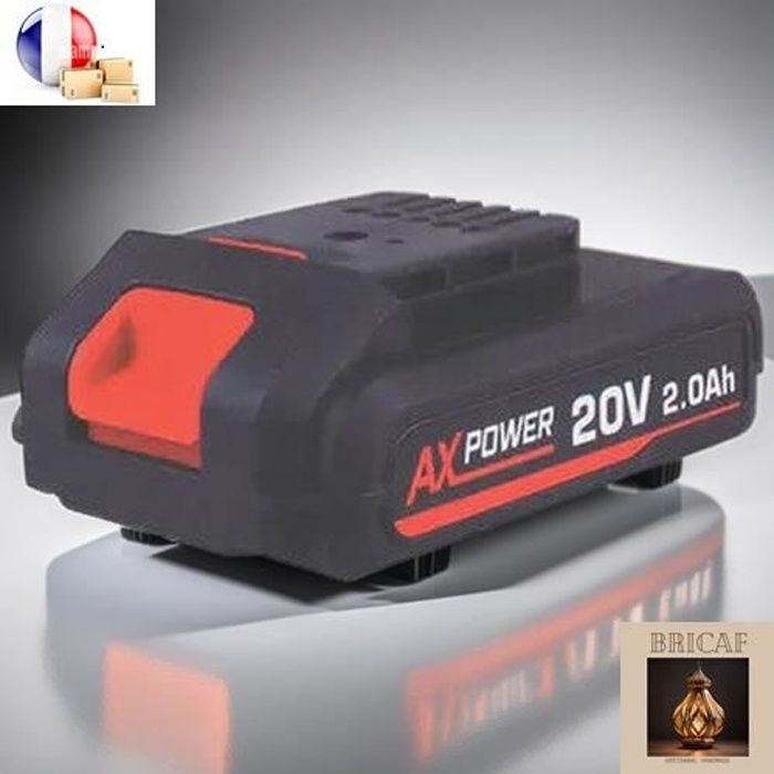 Batterie Rapide AX Power 20 Volts | 2,0 Ah Chargeur Outils Compatible FERM