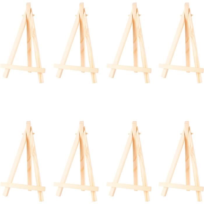 Kit Mini Chevalets Avec Toiles – 8 Pièces 10x10 Cm – Bois Naturel – Pour Peinture Aquarelle, Acrylique, Huile