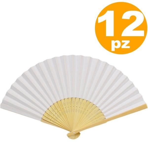 Stock 50 Ventagli Bianchi Pai Pai Per Segnaposto Matrimonio - 6