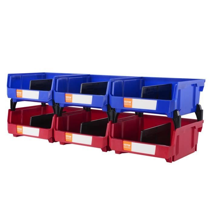 Lot De 60 Bacs à Bec Emboîtables 3L – Plastique Rouge 235x152x125 Mm