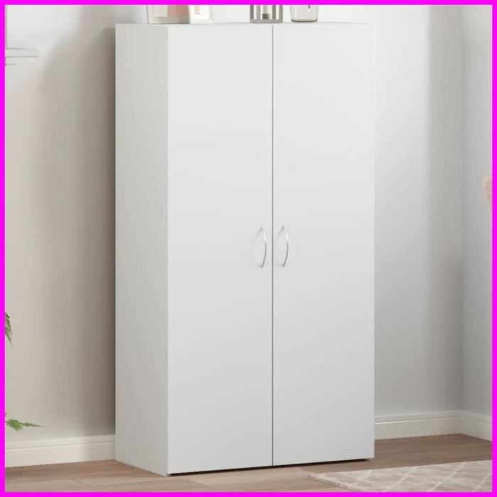 Armoire de classement - V GEBY - AF135 - Bois dingénierie - 60x32x115 cm - Blanc