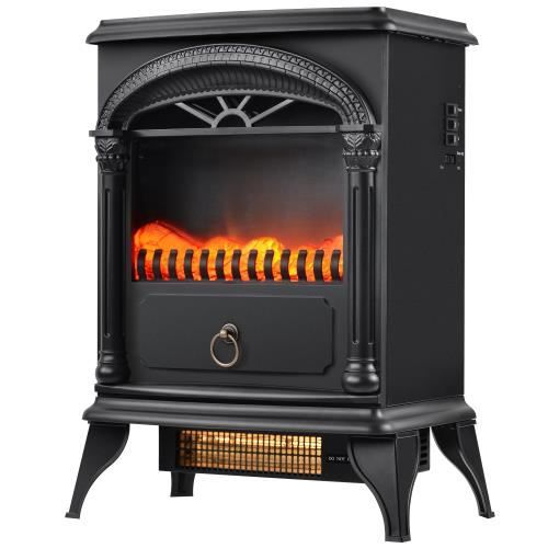 Cheminée électrique poêle style contemporain thermostat 7501500W noir — free download