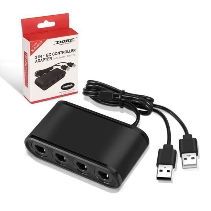 Adaptateur manette Gamecube sur Nintendo Wii U, Switch et PC + 4