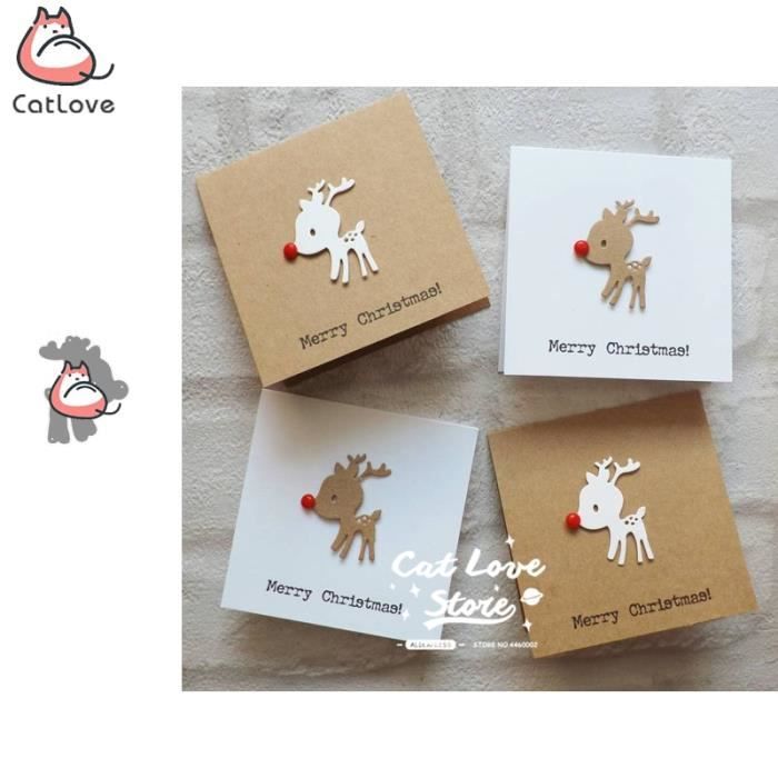 Matrices De Découpe Métal Cerf De Noël – Pour Scrapbooking, Cartes, Déco Papier – En Acier Carbone Haute Qualité