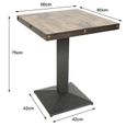 Table carrée style industriel rétro GOLDCMN - Capacité de charge 120 kg-1