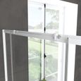 AURLANE Porte de douche coulissante Spot sliding 100cm - profilés extensibles 98 à 112cm métal blanc - verre trempé transparent-1