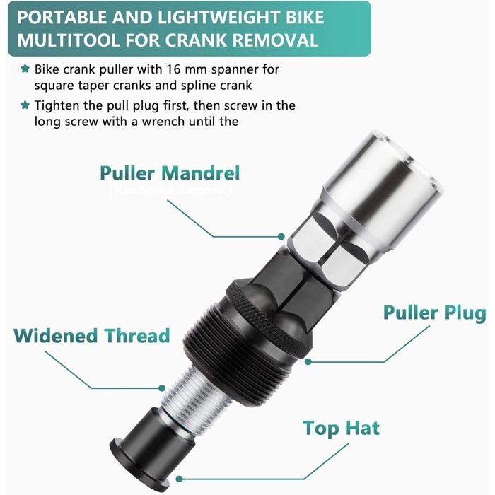 Extracteur De Manivelle De Vélo Universelle Pédalier Professionnel Cle Boitier Pedalier De 16 Mm Pour Shimano Octalink Und Isis 97364548 Extracteur De Manivelle De Vélo Universelle Pédalier Professionnel Cle Boitier Pedalier De 16 Mm Pour Shimano Octalink Und Isis 97364548