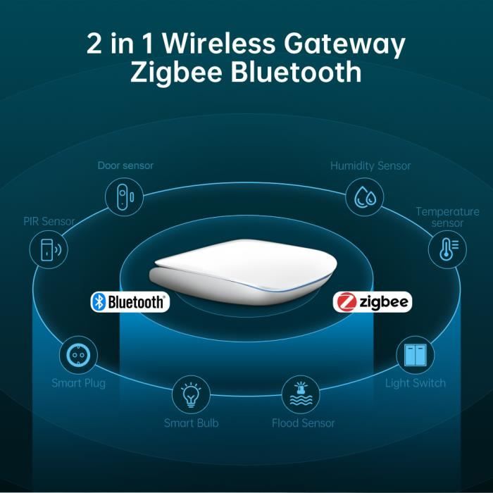Bleu-Passerelle ZigBee-AVATTO-airies multimodel Tuya Zigequation Gateway, 2  en 1, WiFi, Bluetooth, Smart Home - Cdiscount Bricolage