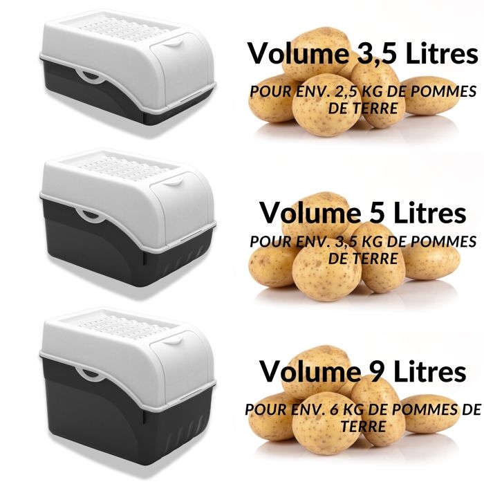 Set De 3 Boîtes De Conservation Pour Pommes De Terre, Oignons Et Ail, Garde Les