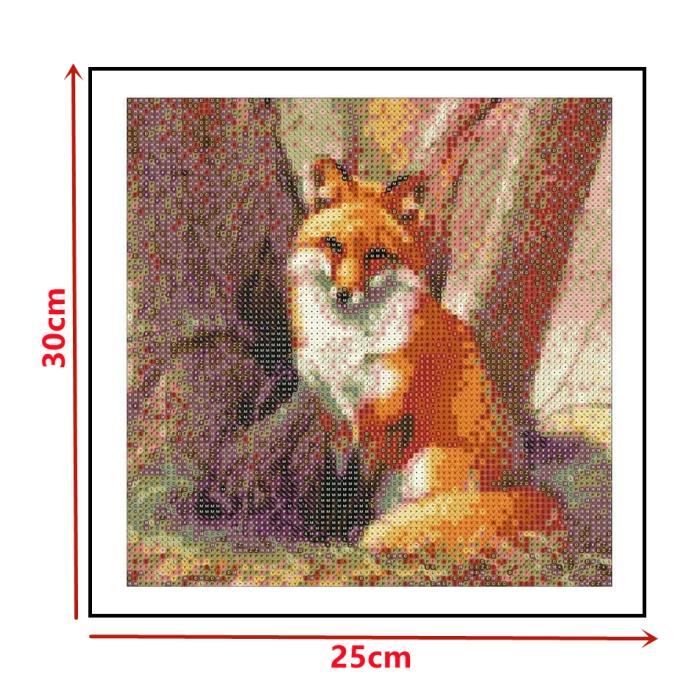 Peinture Diamant Kits Pour Adultes/Enfants, AI 5D Fille Renard Diamond Painting Kit Complet, DIY Art Du Diamant Peinture Diamant Kits, Broderie Diamant Mosaique Kit Pour Accueil Mur Décoration 30x40cm
