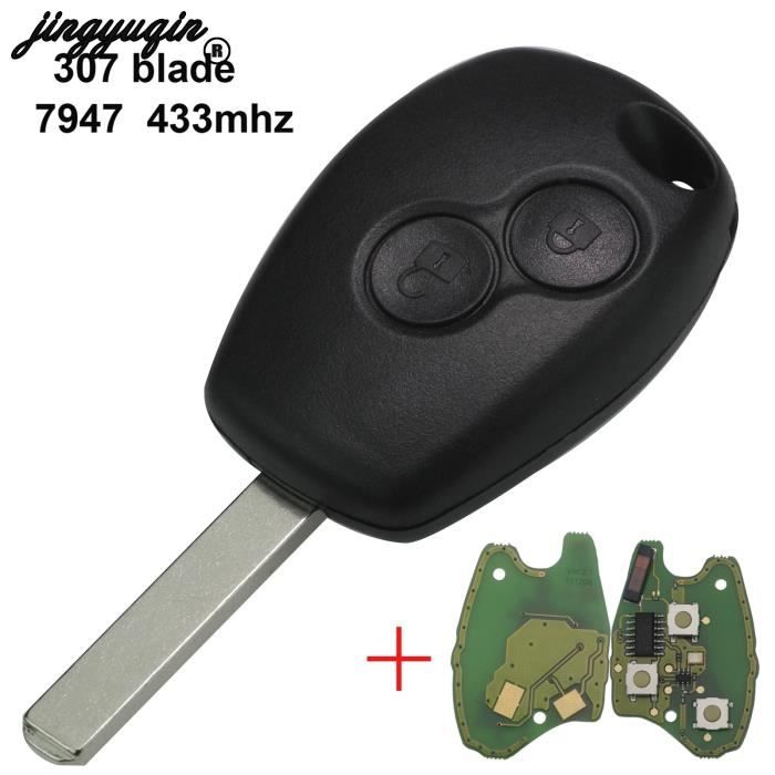 Coque clé,Jingyuqin 2-3 boutons 433MHz PCF7947 puce coquille de clé de  voiture à distance pour Renault -Kangoo II - Type 3 Button - Cdiscount Auto