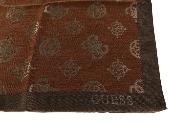 Écharpe GUESS Deesa Logo - 130x130 Cm, Matière Modal, Couleur Mocha Avec Logo, Neuf Avec étiquettes