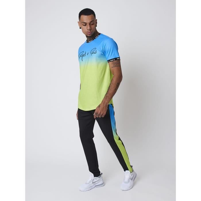Bas de jogging homme - PROJECT X PARIS - bande imprimé dégradé - bleu -  polyester Bleu - Cdiscount Sport