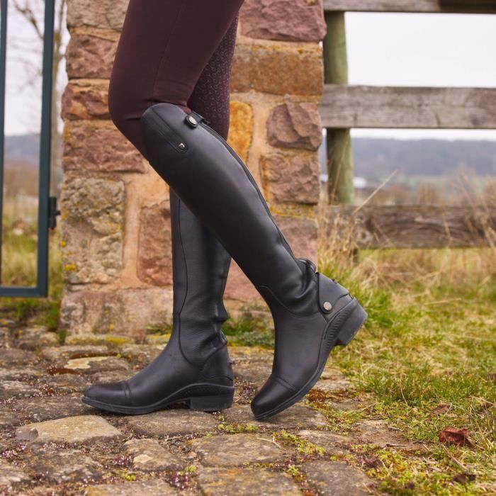 Bottes d equitation en cuir femme Horze Geneve black 38R Cdiscount Sport
