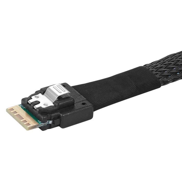 Câble Slim SAS 4i 38 Broches - SFF-8654 Vers Slim Line SAS, 40 Cm, PCIe Gen4 / SAS4.0, Pour Serveurs Et Stockage