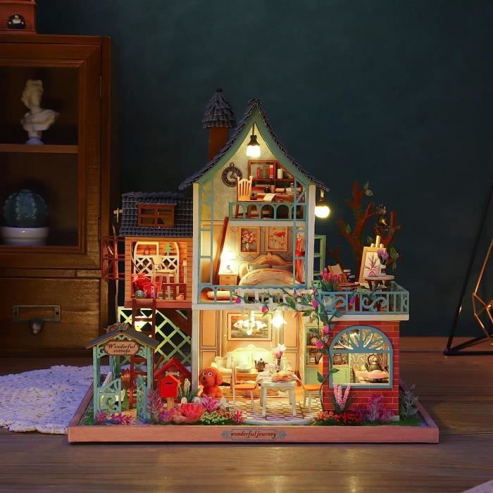 Cuteefun Maquette Maison Miniature pour Adulte à Construire, DIY Maison de  Poupée Miniature Bois en Kit avec Meubles Musique Outils, Cadeau de  Bricolage Artisanal (Cour poétique) : : Jouets