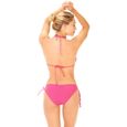 FREEGUN Maillot de bain femme 2 pièces, bikini femme avec culotte et haut triangle - rose taille S-2
