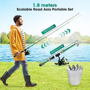 Canne à Peche Canne Pêche Télescopique Lixada 1m/1.4m - Combo Moulinet Mini Portable Canne Pliable Voyage