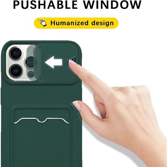 Coque iPhone 13 Mini Protection de la Caméra avec PorteCartes Lentille  Coulissante Couverture AntiRayures PC Ca F - Cdiscount Téléphonie