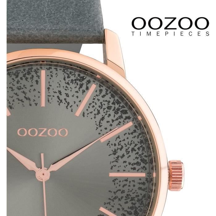 Montre Femme Avec Bracelet En Cuir Et Cadran Paillettes 40 Mm x2617