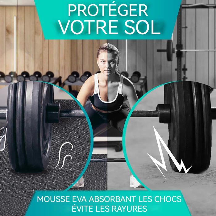 Dalles De Mousse Mottez 61x61 Cm épaisseur 12 Mm - Lot Pour Atelier, Sol De Jeu Ou Isolation Acoustique