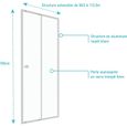 AURLANE Porte de douche coulissante Spot sliding 100cm - profilés extensibles 98 à 112cm métal blanc - verre trempé transparent-3