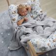 Coussin de sol grand 60x120 cm - coussin de siège enfants tapis de jeu bébé matelas de sol chambre d'enfant Coton Cerf avec Ours-3