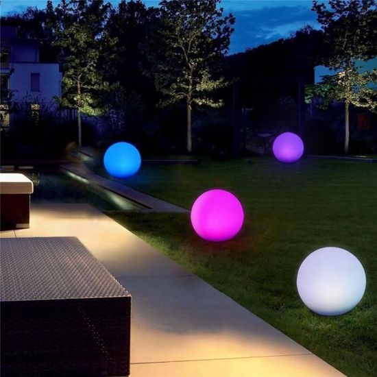 25 cm Boule de lumière DEL RGB Couleur Changeante Jardin Lumière Dimmable lampe étanche 