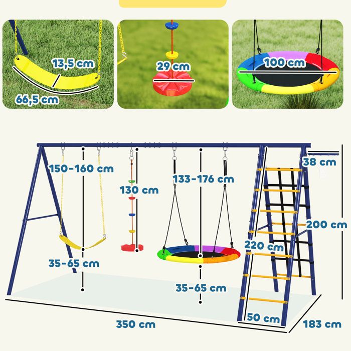 Test du portique COSTWAY 6 en 1 : balançoire extérieure pour enfants