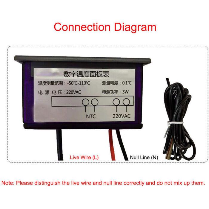 Bulevisiter XR02CX Thermostat Numérique Pour Réfrigérateur Avec Alarme Et Affichage LED