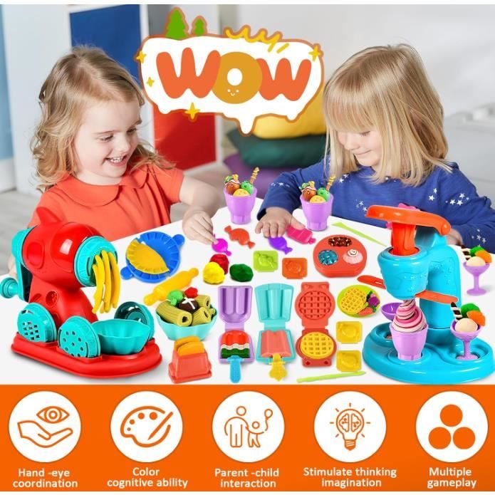 Qintora Set De Pâte à Modeler 21 Pièces - Machine à Burger Pour Enfants Dès 3 Ans
