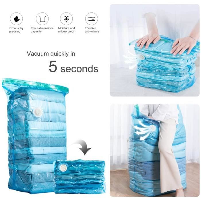 20pcs Réutilisable Plastique Ziplock Hôpitaux Sacs Maternité Essentiels  Vêtements de voyage Scellé Sac de rangement Chaussure Pochette Bagage  Organisateur Aspirateur Givré Meilleur Gif