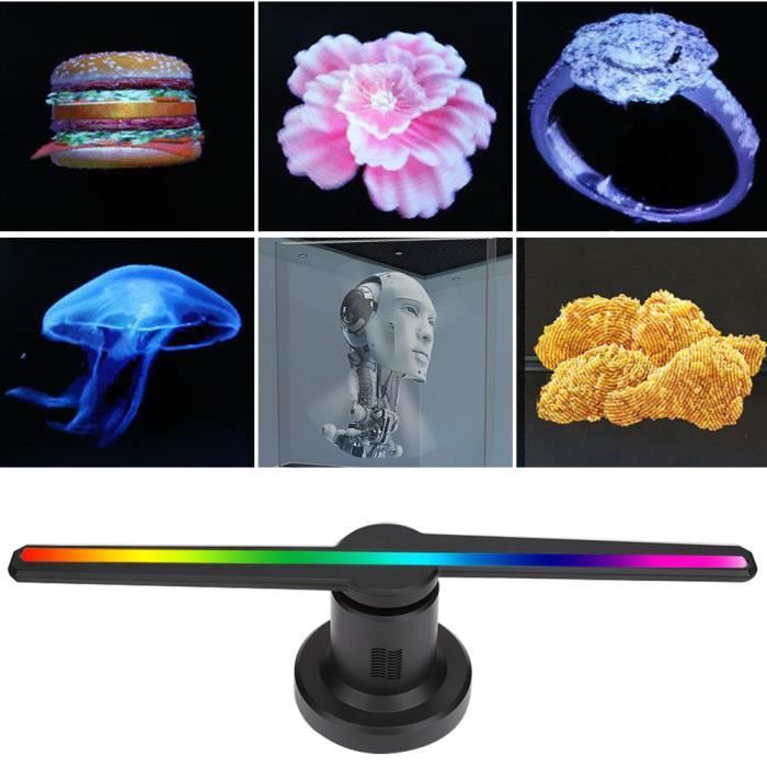 Lumière holographique 3D, 266 LED, Machine publicitaire, Projecteur  holographique, Imagerie virtuelle, Affichage de contrôle WiFi, Ventilateur  3D
