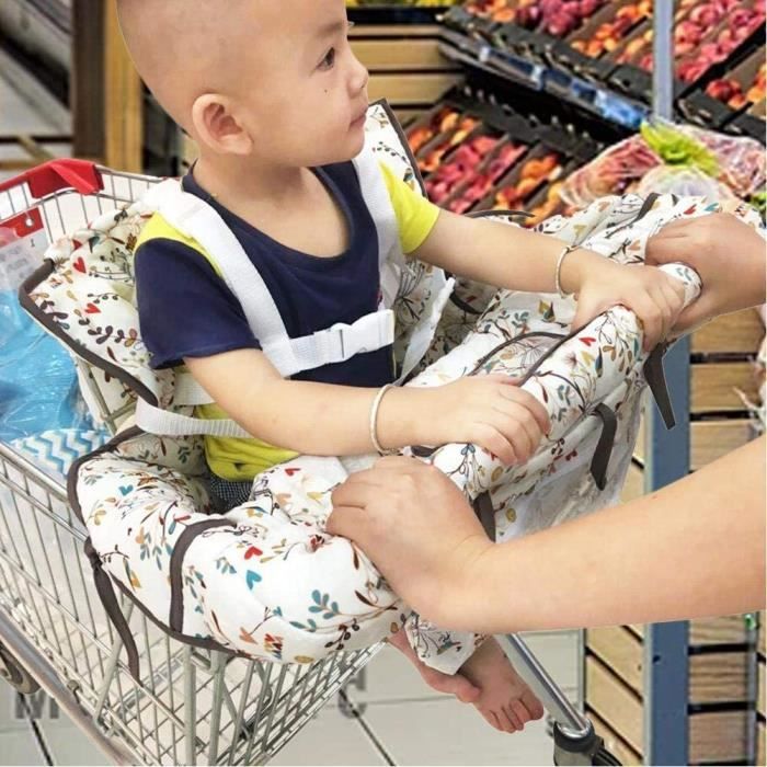 Housse De Caddie Bébé Pozico - 2 En 1 Siège Et Chaise Haute - Harnais De Sécurité - Lavable Machine