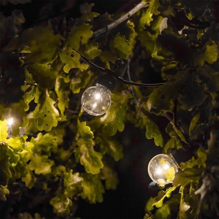 Guirlande lumineuse extérieur connectable 10 globes transparents