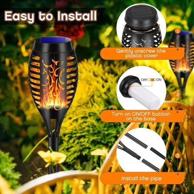 Bougies Torches Solaires TruGlow X2 - Effet Flamme Vacillante LED, 50 Cm, étanches IP44, Pour Jardin