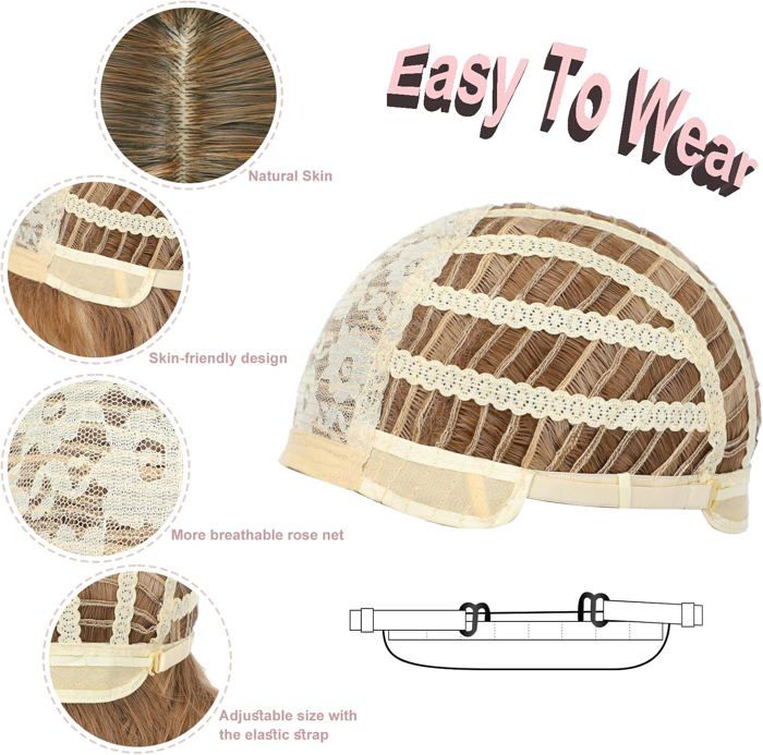 Postiche Queue De Cheval Ondulé 65cm - Blond Cuivré Clair Et Chocolat - Accessoire Cheveux Synthétique